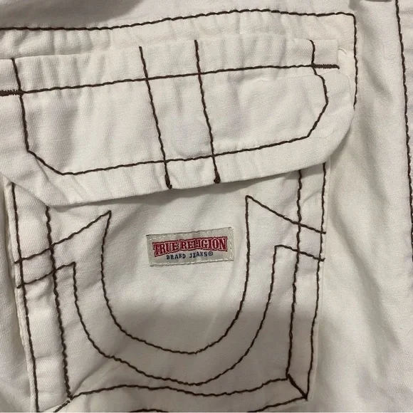 True Religion Cream Jeans military cargo big t - Picture 11 of 16